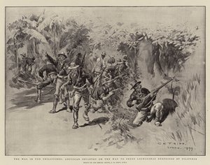 フィリピン戦争、ペレスラスマリナスへ向かうアメリカ歩兵、フィリピン人に驚かされた